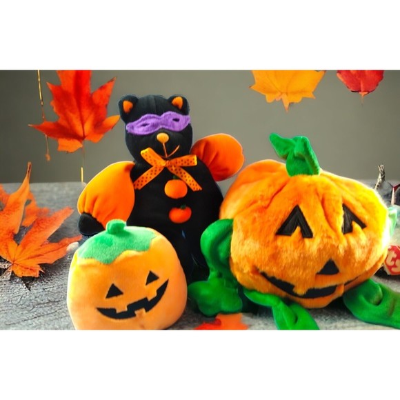5 DAN DEE+ Halloween Collector Ch Skeleton Llama  Pumpkin + Hedge + Cat Plush EC - Picture 10 of 11